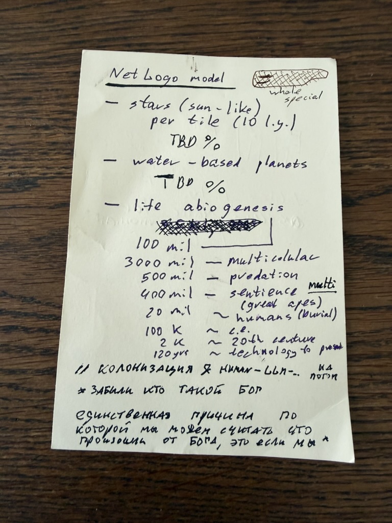 Original napkin sketch — evolutionary timeline stages and durations
